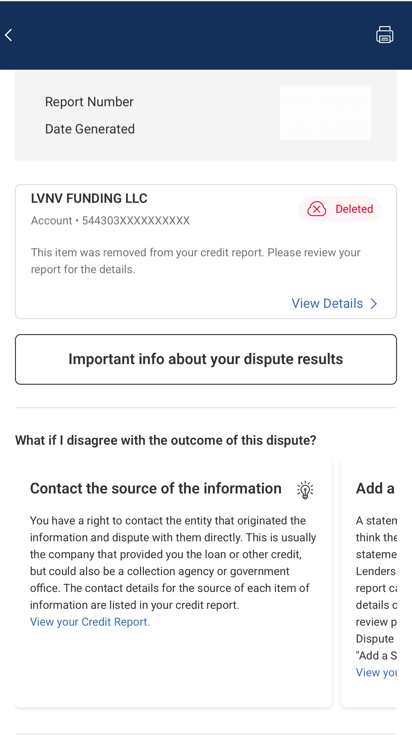 Client credit score result